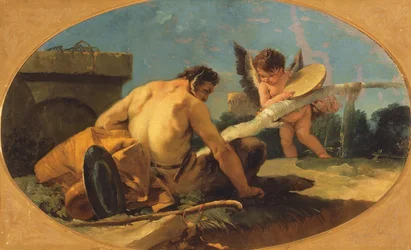 Satyr and Putto with a Tambourine